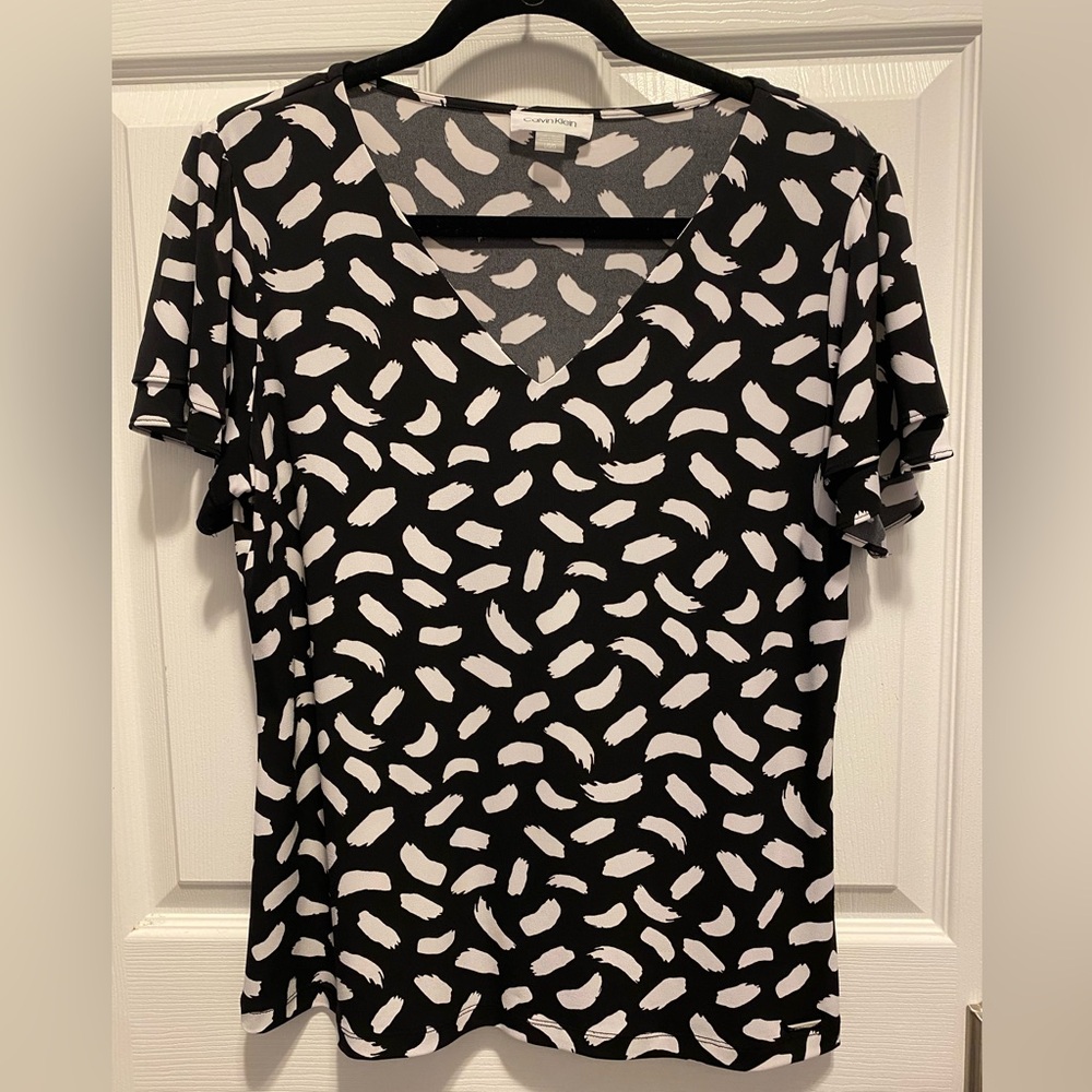 Calvin Klein Flutter Sleeve Top
